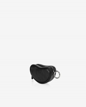 Women's Find Kapoor Heart Mini Tote Pouches Black | AOB7579LY