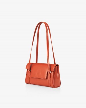 Women's Find Kapoor Marty Bag S 23 Crinkled Tote Shoulder Bags Orange | TVQ6239BB