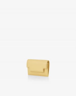 Women's Find Kapoor Marty Card Crinkled Tote Wallets Yellow | XCV541ZS