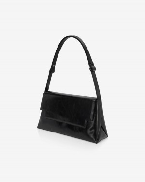 Women's Find Kapoor Marty Lizzi Bag 34 Crinkled Tote Shoulder Bags Black | GVO9071FT