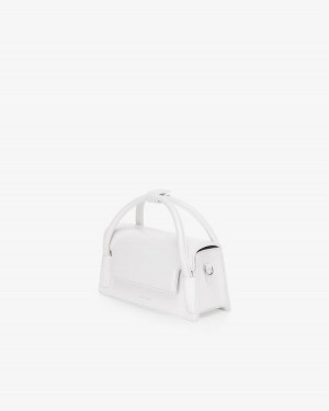 Women's Find Kapoor Marty Wedge Bag 22 Crinkled Tote Crossbody Bags White | PVK761UU