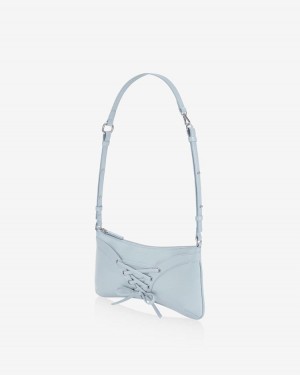 Women's Find Kapoor Ribbon Tie Tote Shoulder Bags Grey Blue | CWA8076TX