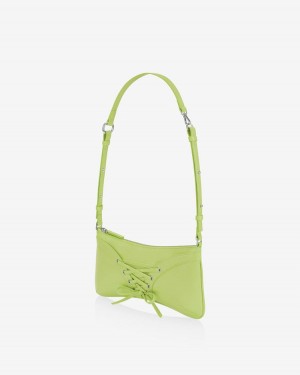 Women's Find Kapoor Ribbon Tie Tote Shoulder Bags Green | VHQ7689VY