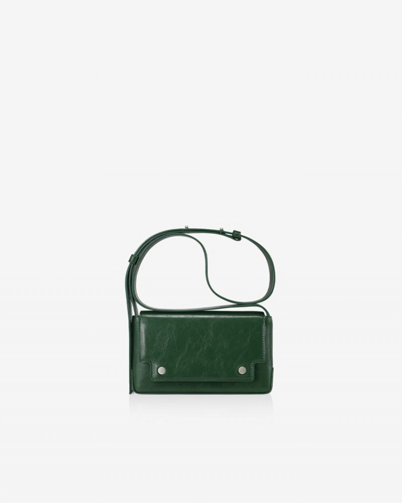 Women's Find Kapoor Marc Bag 18 Crinkled Tote Crossbody Bags Deep Green | QEX2035QR