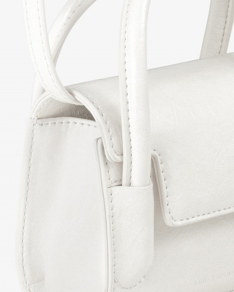 Women's Find Kapoor Marty Bag 12 Crinkled Tote Crossbody Bags White | CAU772EW