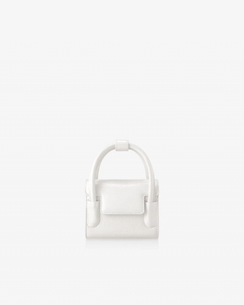 Women's Find Kapoor Marty Bag 12 Crinkled Tote Crossbody Bags White | CAU772EW