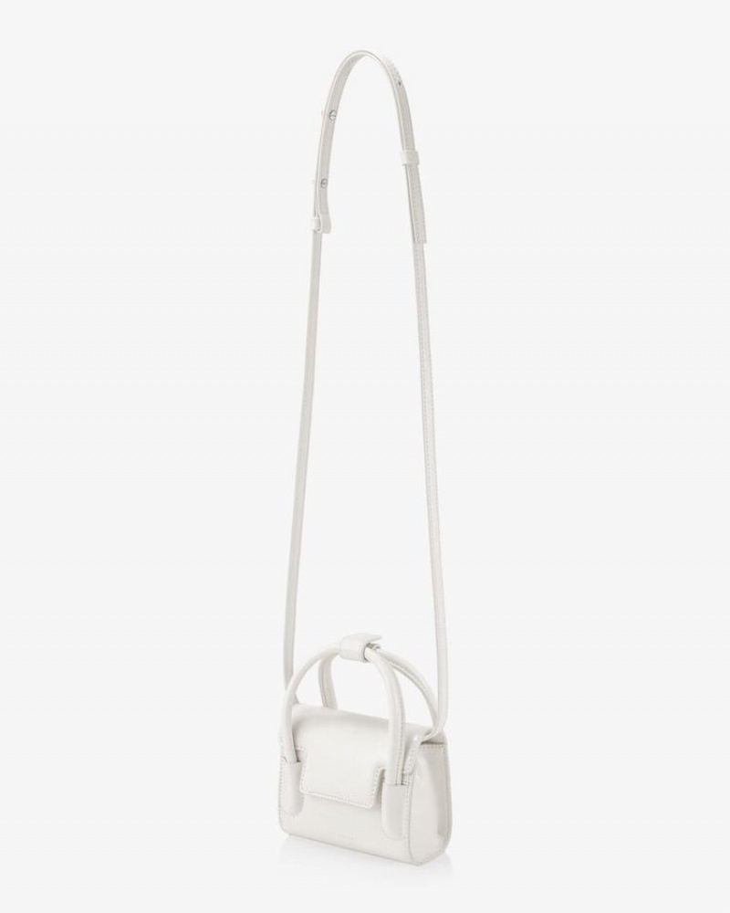 Women's Find Kapoor Marty Bag 12 Crinkled Tote Crossbody Bags White | CAU772EW