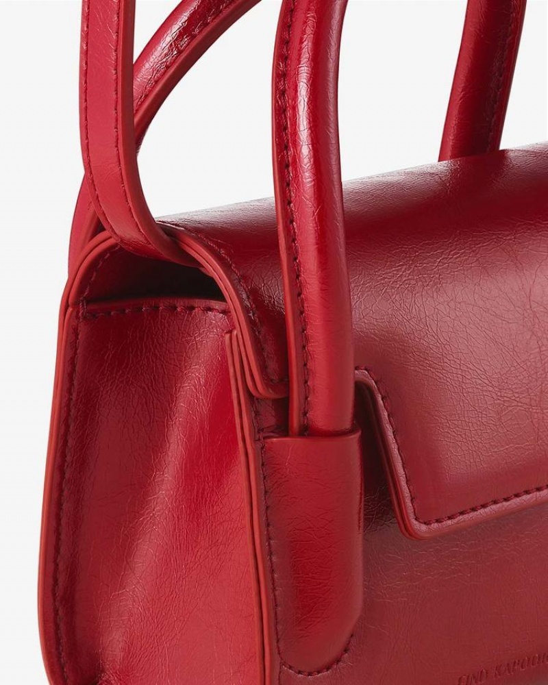 Women's Find Kapoor Marty Bag 12 Crinkled Tote Crossbody Bags Red | OYL1980KR