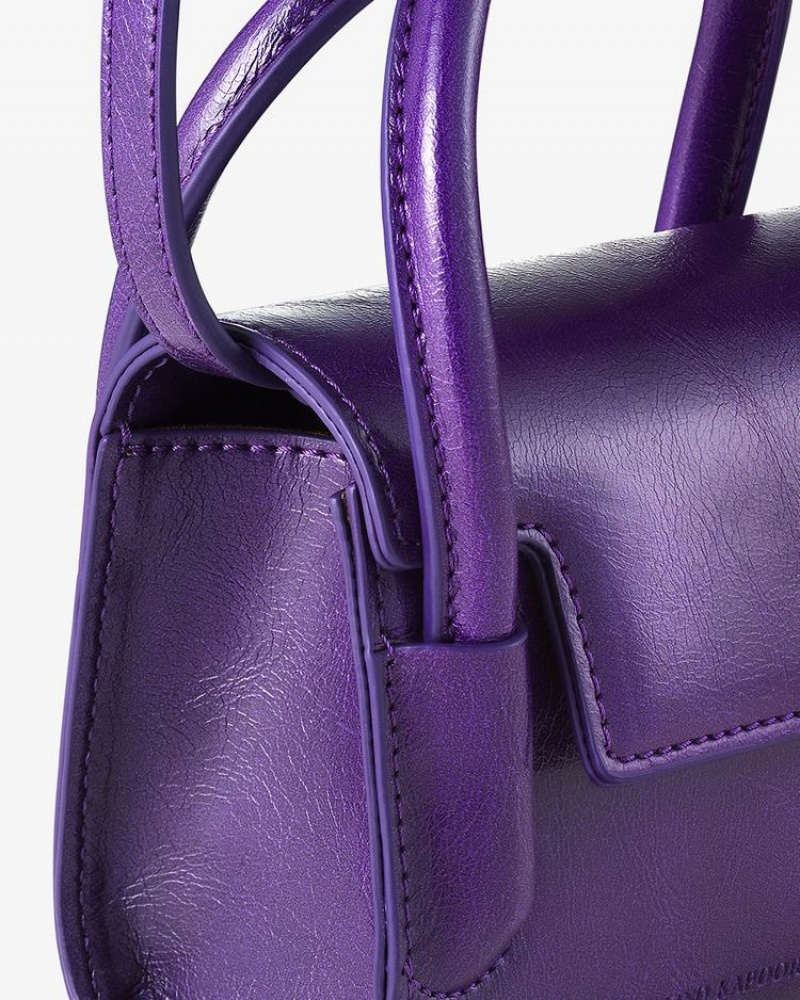 Women's Find Kapoor Marty Bag 12 Crinkled Tote Crossbody Bags Purple | RHX745OE