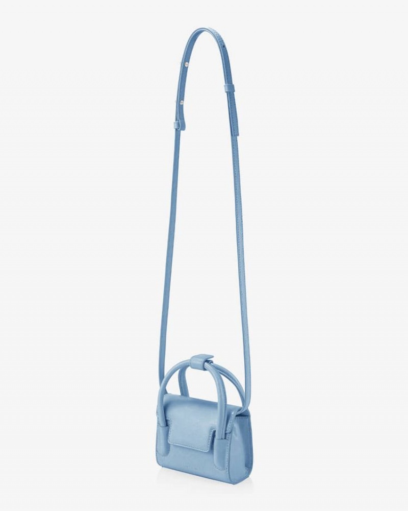 Women's Find Kapoor Marty Bag 12 Crinkled Tote Crossbody Bags Light Blue | MIC5799WH