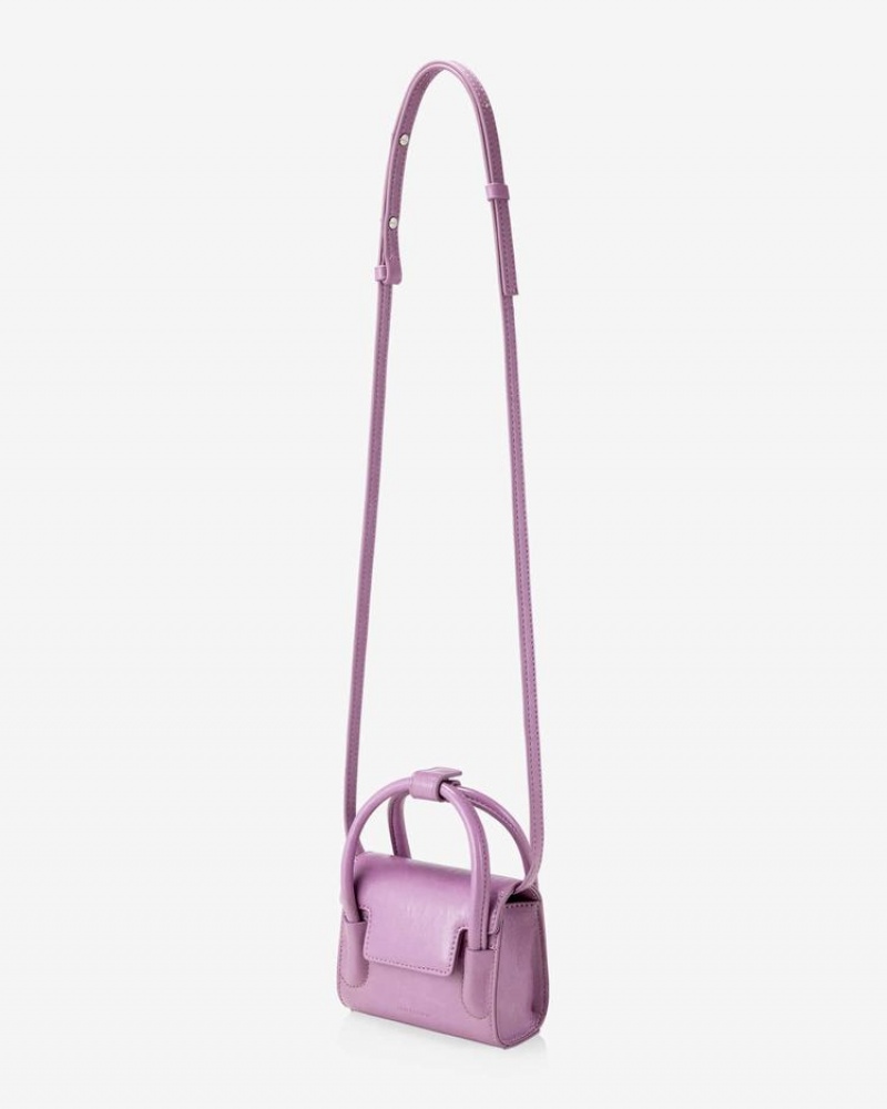 Women's Find Kapoor Marty Bag 12 Crinkled Tote Crossbody Bags Purple | GKF7698ZU