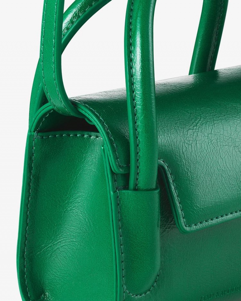 Women's Find Kapoor Marty Bag 12 Crinkled Tote Crossbody Bags Green | AED9784PA