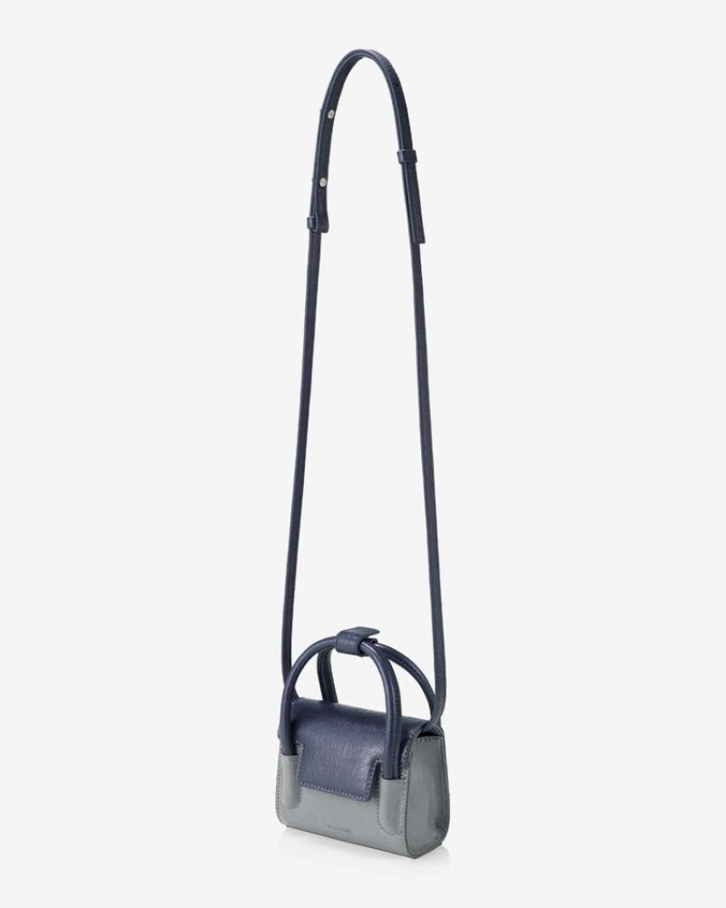 Women's Find Kapoor Marty Bag 12 Crinkled Tote Crossbody Bags Grey Blue | INI7061ST