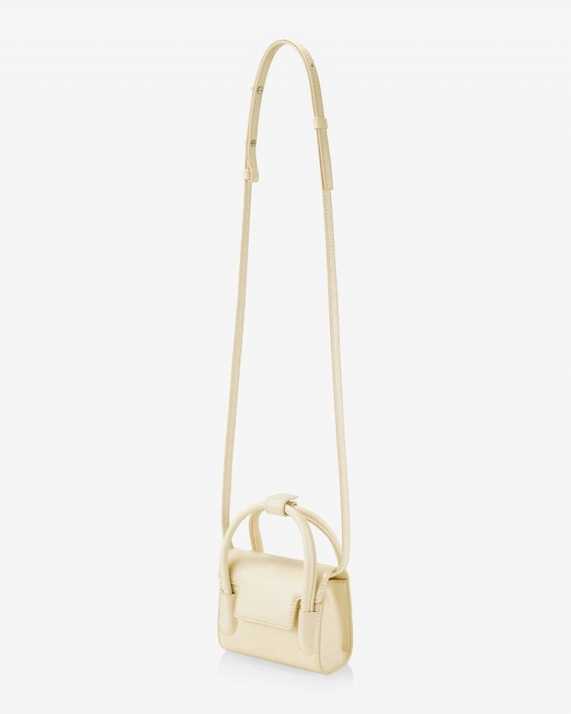 Women's Find Kapoor Marty Bag 12 Crinkled Tote Crossbody Bags Cream Yellow | IXK2879OT