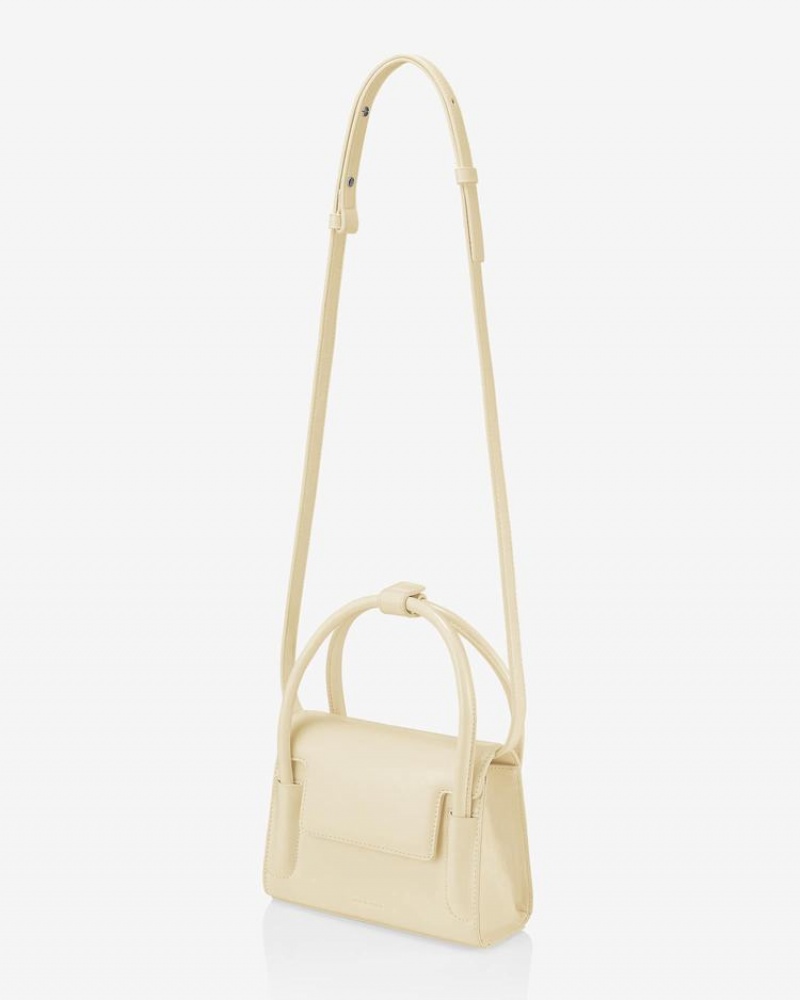 Women's Find Kapoor Marty Bag 18 Crinkled Tote Crossbody Bags Cream Yellow | GXN3443NT