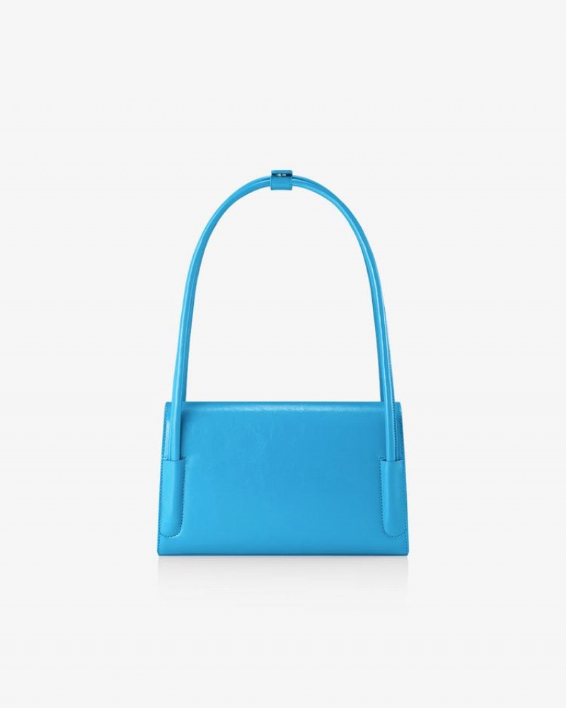 Women's Find Kapoor Marty Bag 26 Crinkled Tote Shoulder Bags Turquoise Blue | UIX9979AU