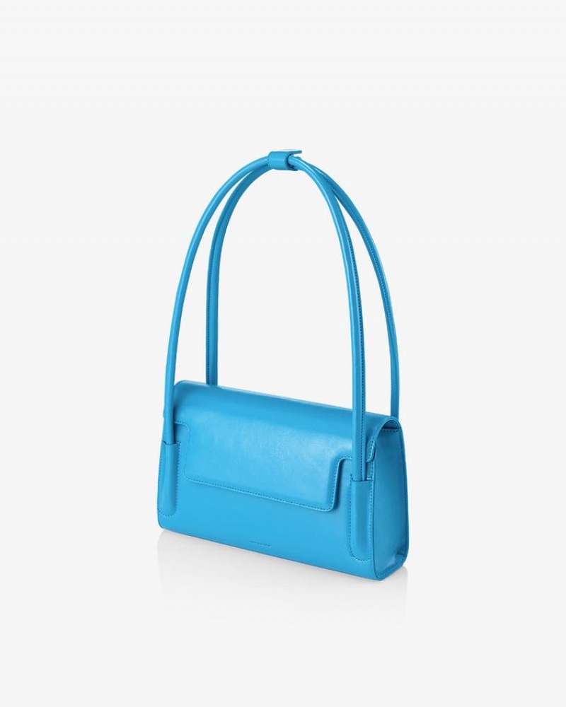 Women's Find Kapoor Marty Bag 26 Crinkled Tote Shoulder Bags Turquoise Blue | UIX9979AU