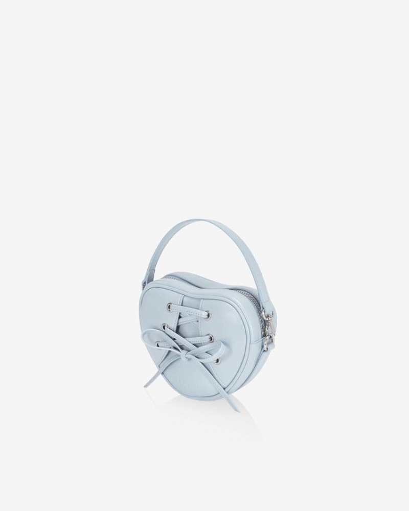 Women's Find Kapoor Ribbon Tie Heart Tote Crossbody Bags Grey Blue | COG4620QL