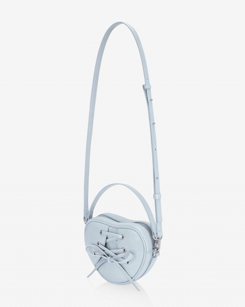 Women's Find Kapoor Ribbon Tie Heart Tote Crossbody Bags Grey Blue | COG4620QL