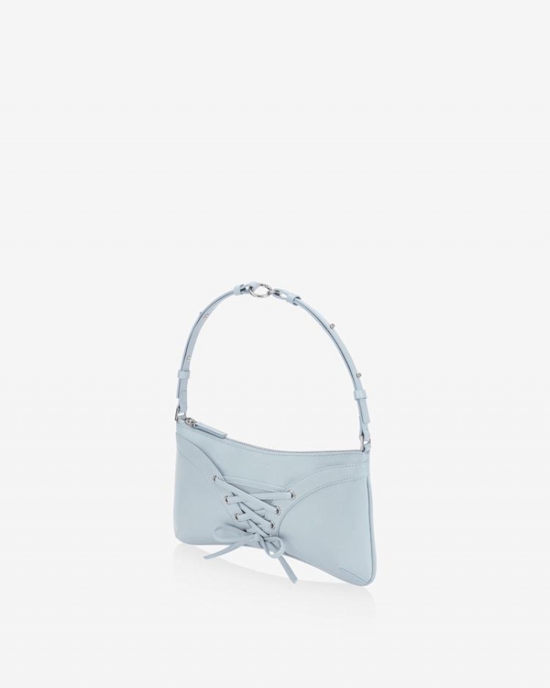 Women's Find Kapoor Ribbon Tie Tote Shoulder Bags Grey Blue | CWA8076TX