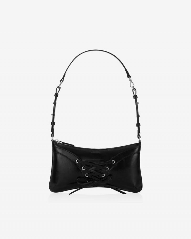 Women's Find Kapoor Ribbon Tie Tote Shoulder Bags Black | VMV1536TE