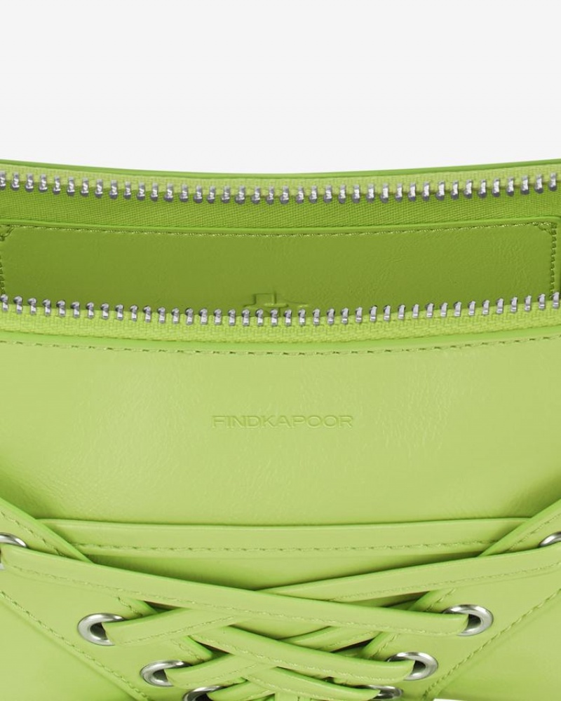 Women's Find Kapoor Ribbon Tie Tote Shoulder Bags Green | VHQ7689VY